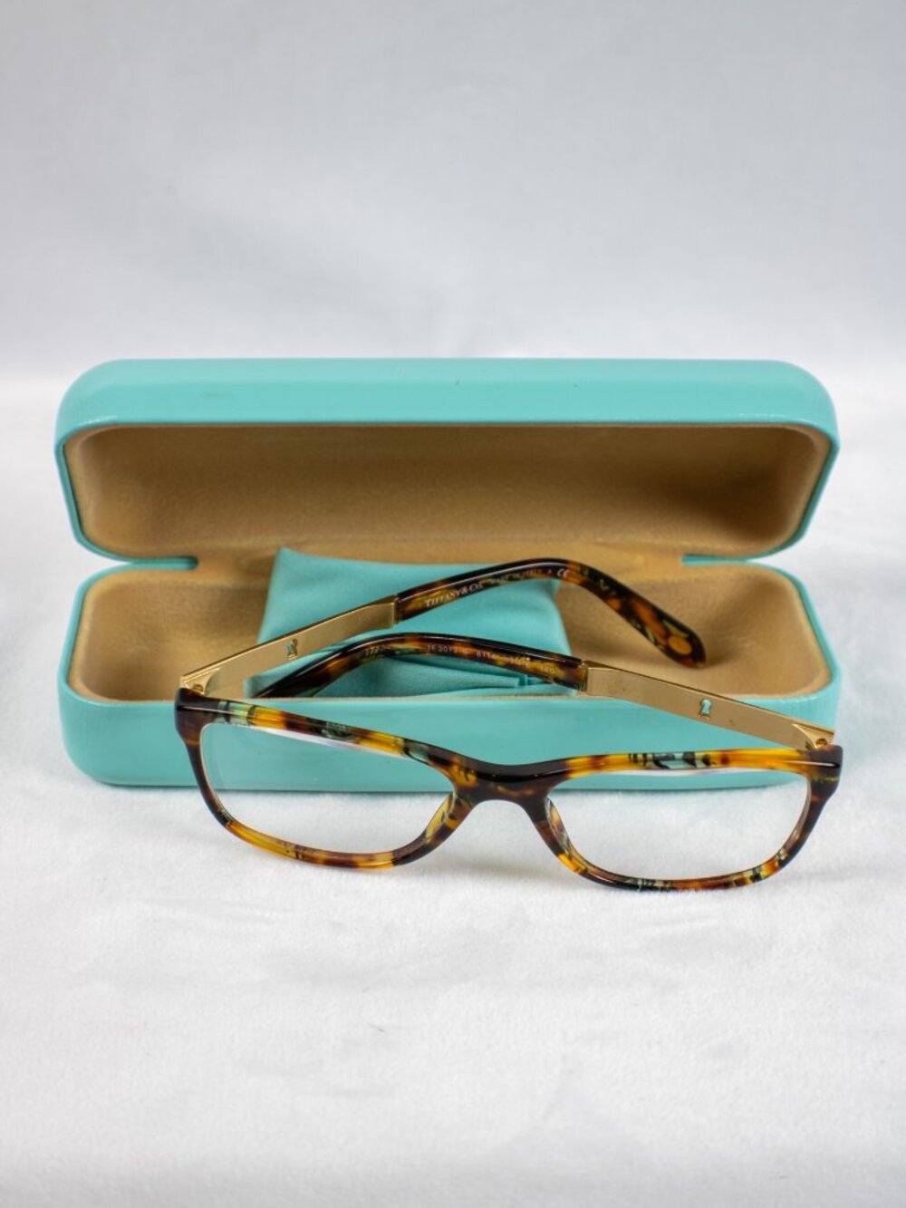 Tiffany & Co. TF 2072-B 8114 Eyeglasses Havana Tortoise Blue Specks 54mm W/ Case